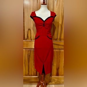 SOLD-Lindy Bop - NWT - Black & Red Retro Dress, S
